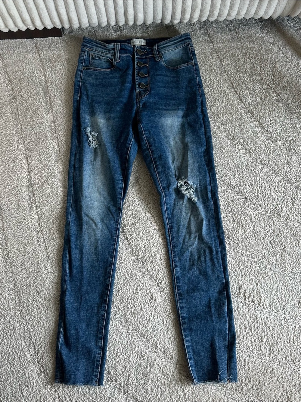 Kendall & Kylie Women’s High Waist Distressed Skinny Jeans